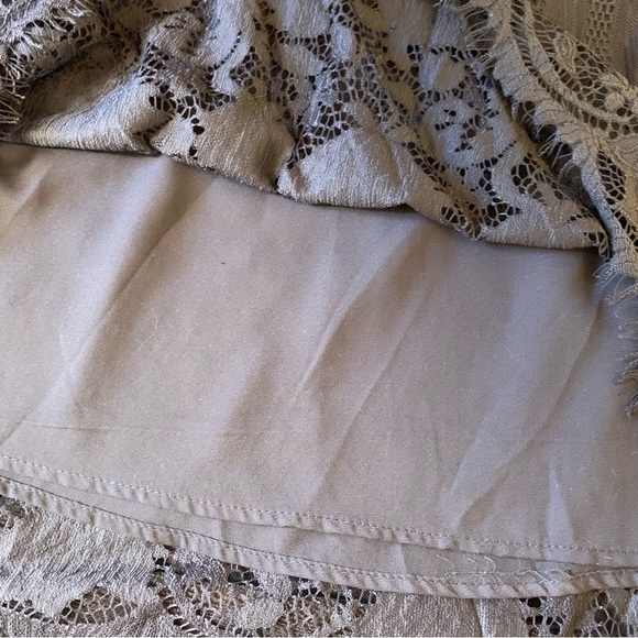 Chance or Fate Lacy High Neck Sheer Blouse Navy Blue Size M - Picture 12 of 12